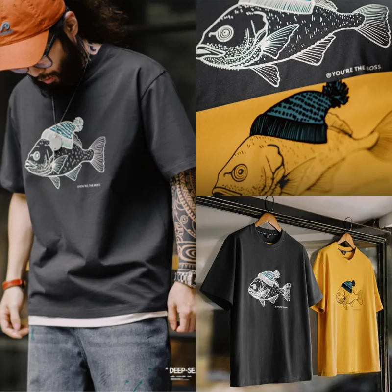 Deep Sea Fish T-shirt Men Summer Casual Animal Flocking Print Pure Cotton Short Sleeve Shirt Loose O-neck Oversize Pullover Top
Deep Sea Fish T-shirt Men Summer Casual Animal Flocking Print Pure Cotton Short Sleeve Shirt Loose O-neck Oversize Pullover Top