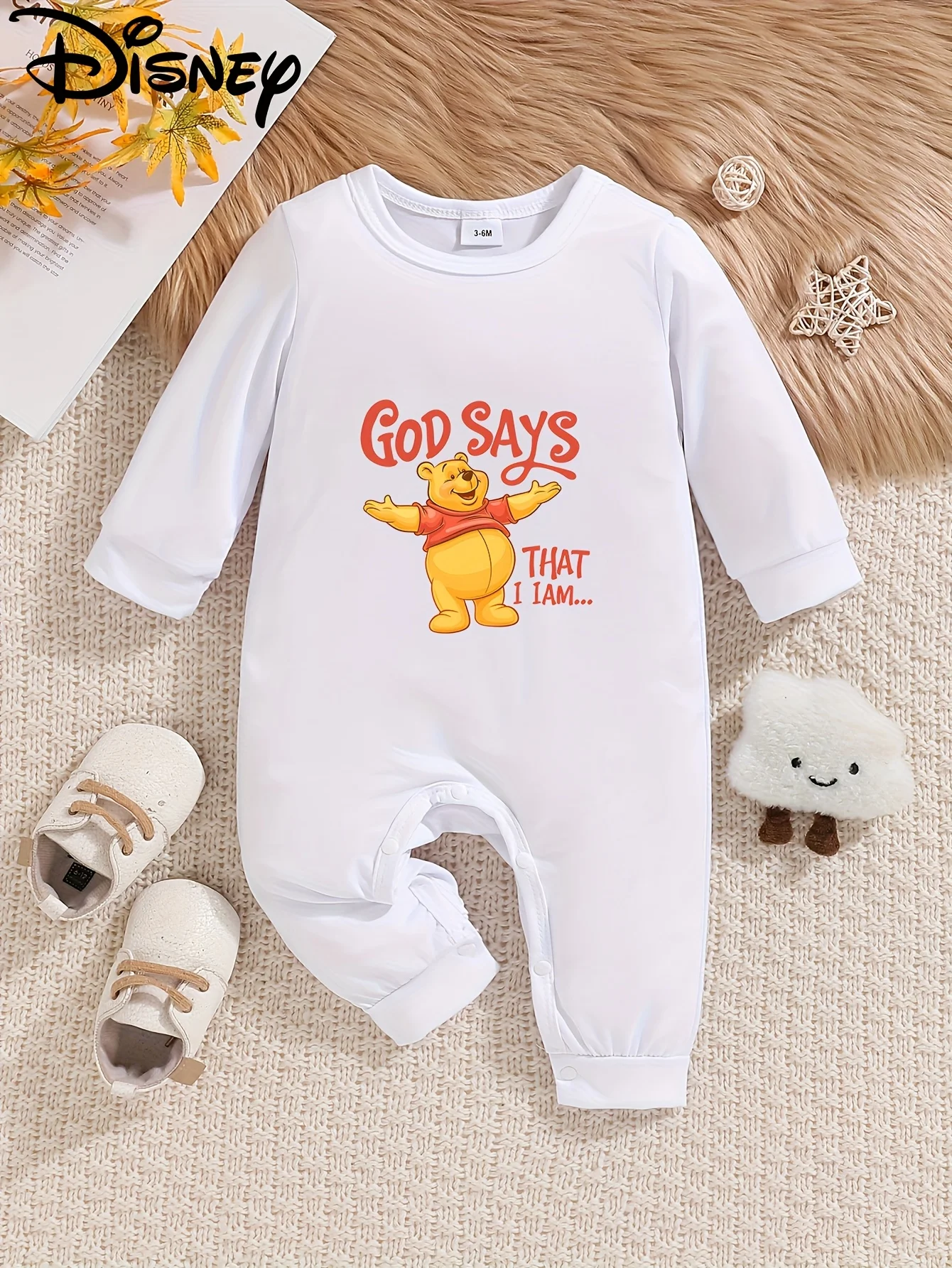 【Authorized】Disney Winnie the Pooh Baby Long-Sleeve Romper, Classic Ip with a Touch of Cuteness! Round Neck Design Fits the Baby's Neck Without Irritating the Skin, the Body of the Romper Features a Cute Winnie Pattern That Is Super Eye-Catching, Soft and
【Authorized】Disney Winnie the Pooh Baby Long-Sleeve Romper, Classic Ip with a Touch of Cuteness! Round Neck Design Fits the Baby's Neck Without Irritating the Skin, the Body of the Romper Features a Cute Winnie Pattern That Is Super Eye-Catching, Soft and