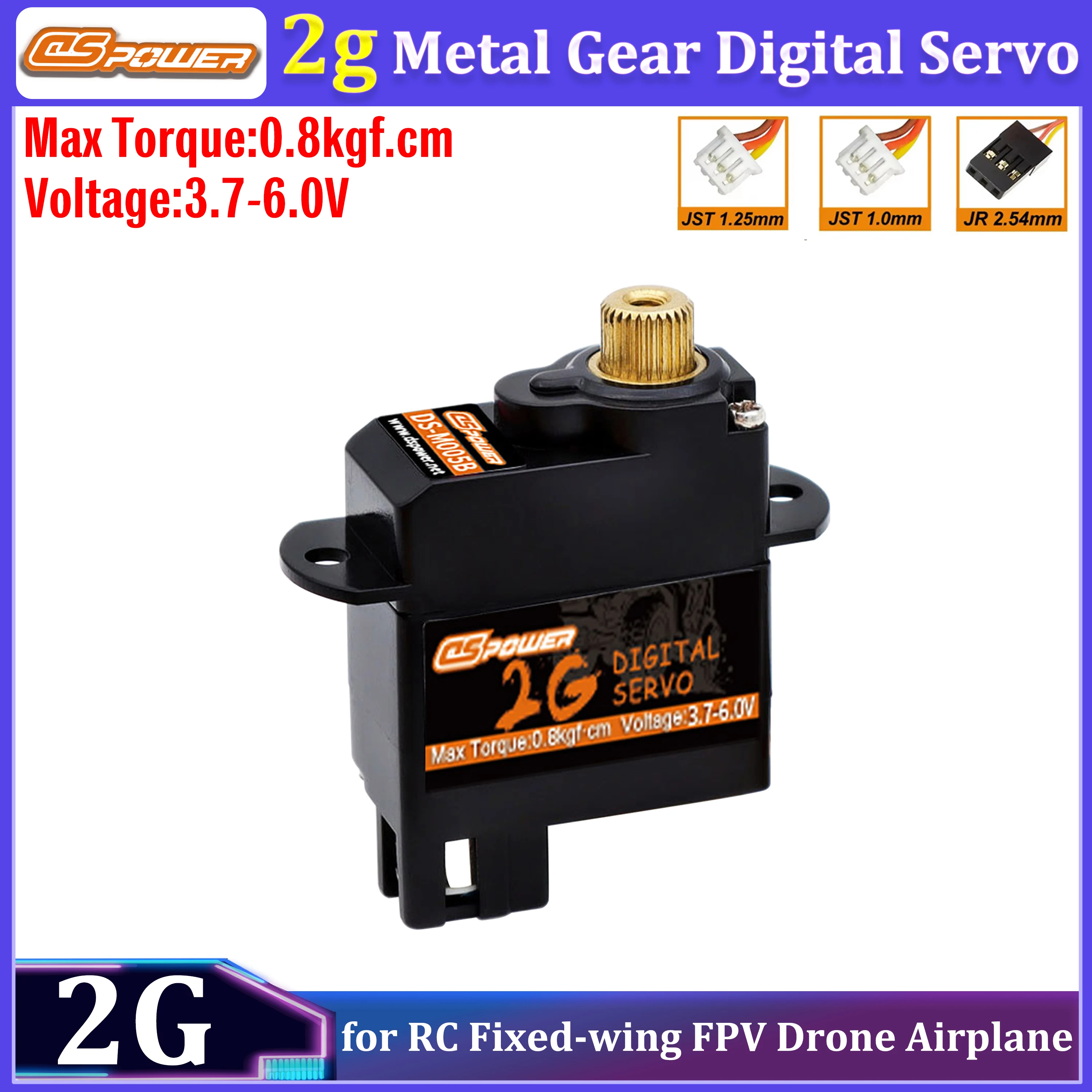 DSpower 2g Micro Digital Servo Metal Gear Mini Waterproof Servos JR/JST Plug for RC Airplane Fixed-wing Helicopter Car Robot Toy
DSpower 2g Micro Digital Servo Metal Gear Mini Waterproof Servos JR/JST Plug for RC Airplane Fixed-wing Helicopter Car Robot Toy