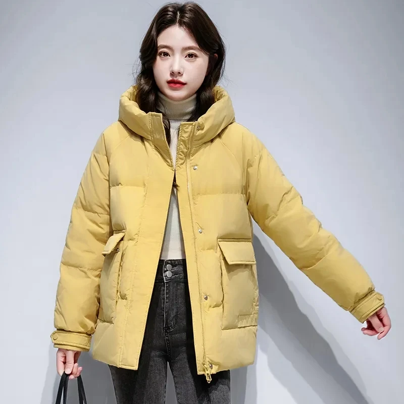 Warm Down Jacket Korean version Women's Hooded Coat Fashion Lady Loose Thicken Parka Overcoat Female Loose Cotton Padded Jackets
Warm Down Jacket Korean version Women's Hooded Coat Fashion Lady Loose Thicken Parka Overcoat Female Loose Cotton Padded Jackets