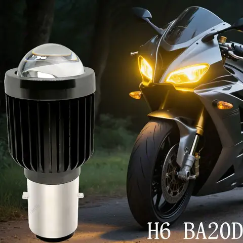 1pcs BA20D LED Motorcycle Light Hi/Lo Beam H6 LED Conversion Kit for Motorbike ATV UTV Headlight 10000LM 12V 24V 6000K white
