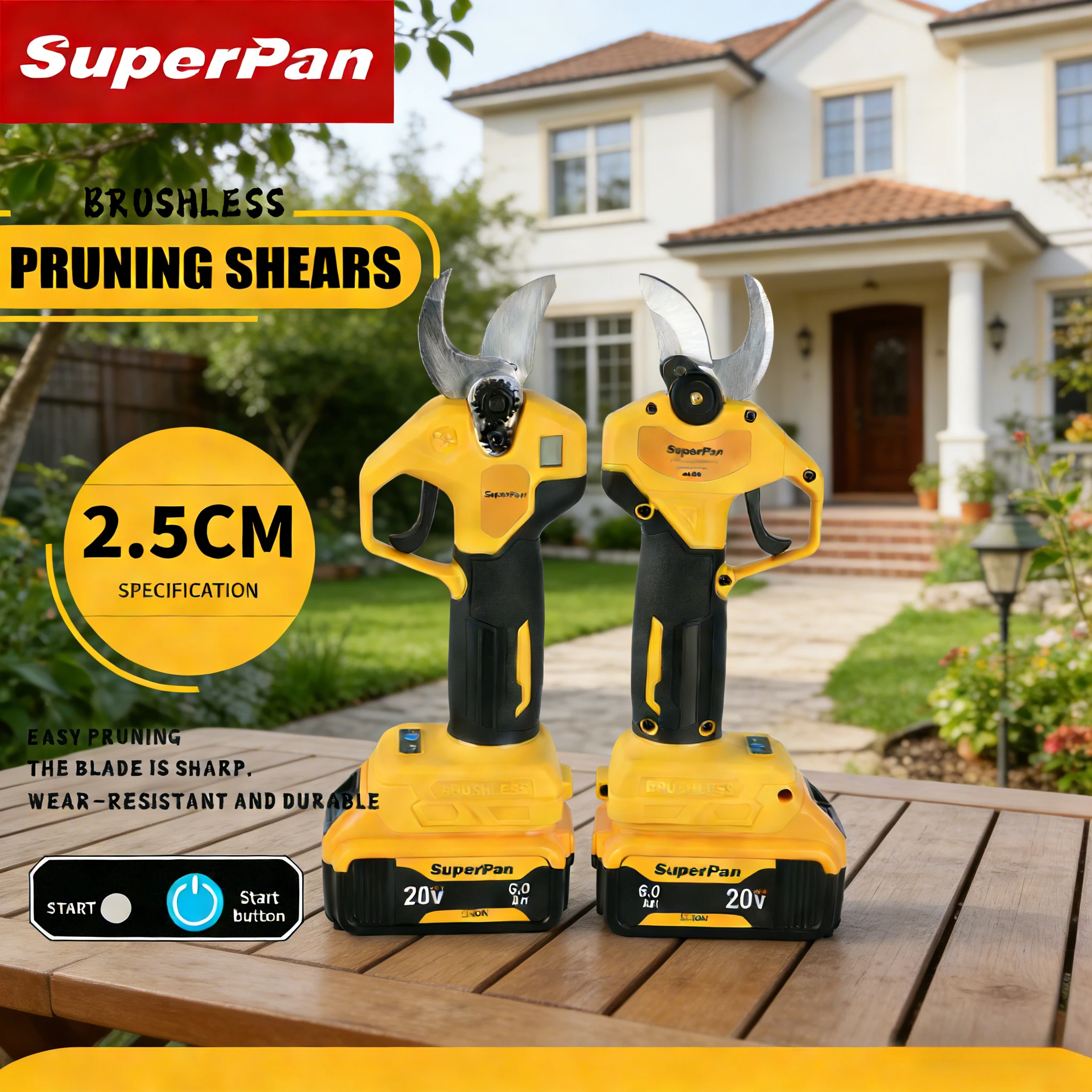 Электрические садовые ножницы SuperPan 20В, из углеродистой стали SK5, с режущим диаметром 20 мм, для обрезки бонсай и флористики, для аккумулятора DeWalt 20В.
Электрические садовые ножницы SuperPan 20В, из углеродистой стали SK5, с режущим диаметром 20 мм, для обрезки бонсай и флористики, для аккумулятора DeWalt 20В.