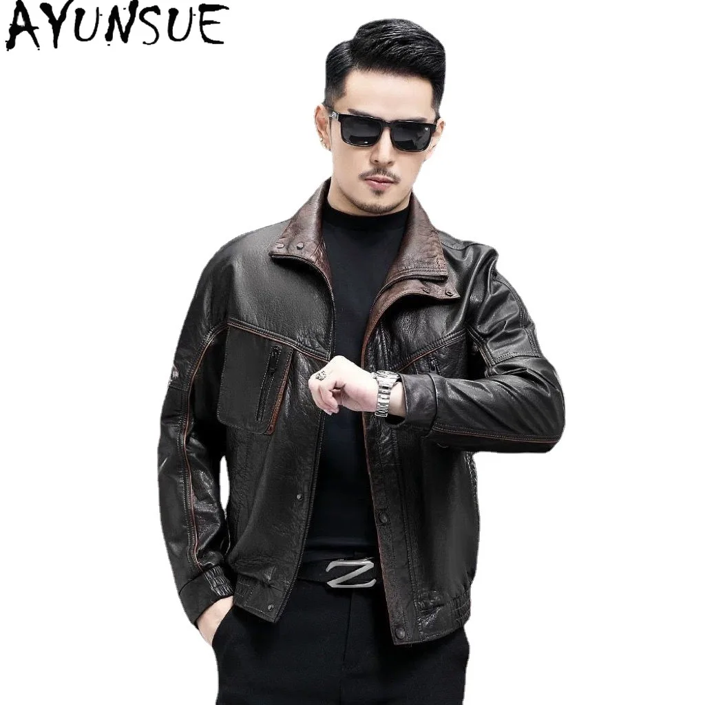 AYUNSUE Real Leather Jacket Men Motocycle Jackets Oil Wax Cowhide Coat New in Coats Spring Autumn Mens Clothes Jaqueta De Couro
AYUNSUE Real Leather Jacket Men Motocycle Jackets Oil Wax Cowhide Coat New in Coats Spring Autumn Mens Clothes Jaqueta De Couro