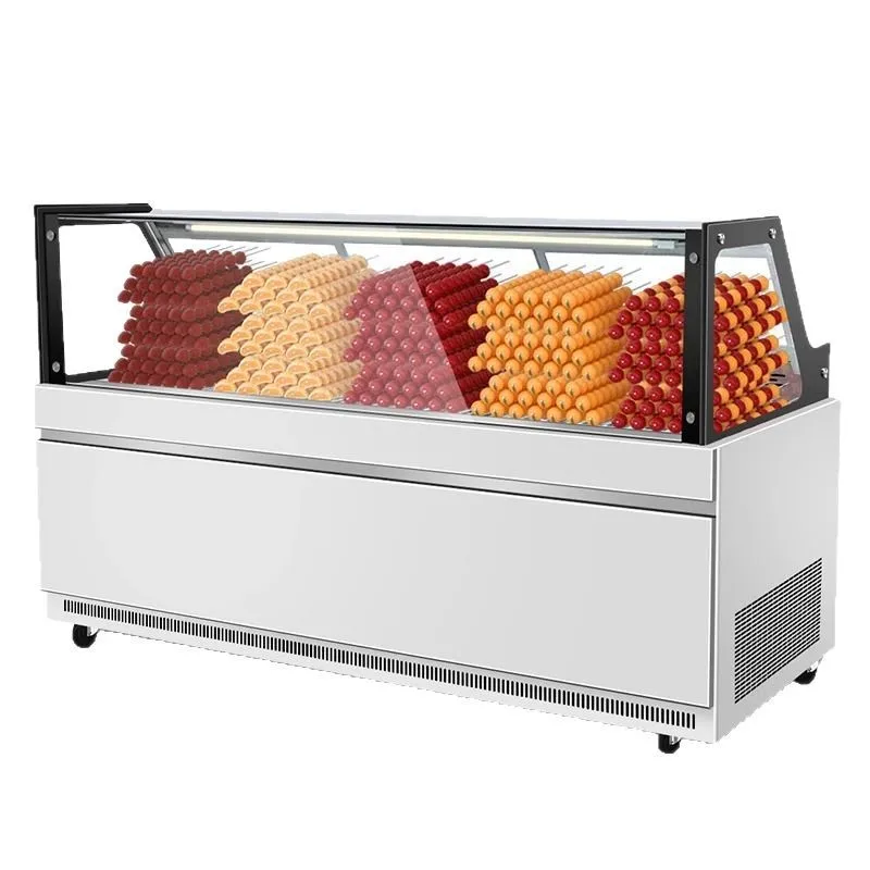 Mini rock sugar gourd display cabinet air-cooled thick cut fried yogurt frozen salmon stall commercial refrigeration
Mini rock sugar gourd display cabinet air-cooled thick cut fried yogurt frozen salmon stall commercial refrigeration