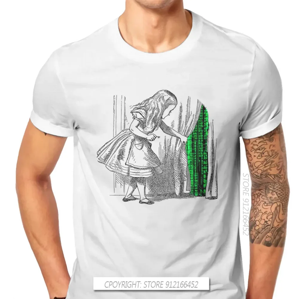 Neo Science Fiction Film Follow The White Rabbit Tshirt Men's Clothing Tops Pure Cotton O-Neck T Shirt Novelty Design
Neo Science Fiction Film Follow The White Rabbit Tshirt Men's Clothing Tops Pure Cotton O-Neck T Shirt Novelty Design
