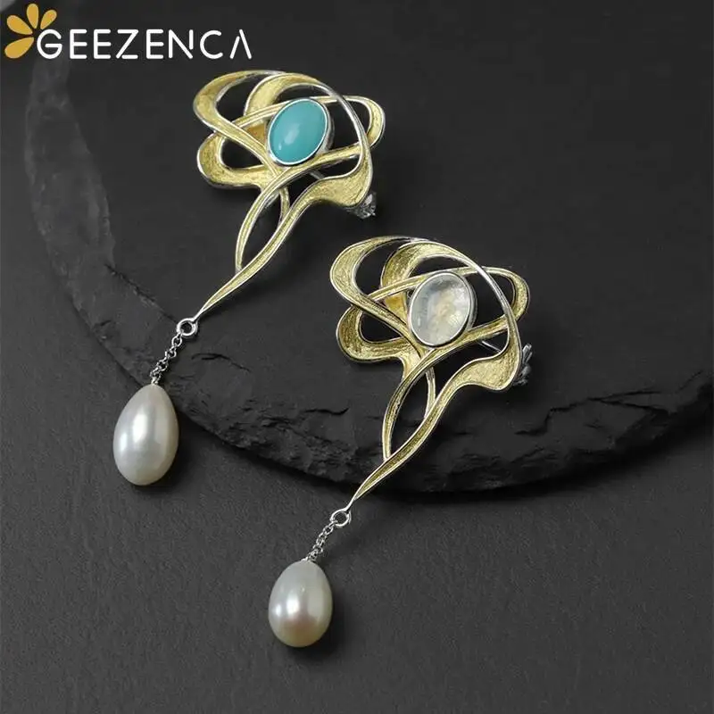 GEEZENCA S925 Silver Pearl Moonstone Amazonite Artistic Curve Brooch Pendant 2 In 1 Dual Purpose Jewelry For Women 2023 New Gift
GEEZENCA S925 Silver Pearl Moonstone Amazonite Artistic Curve Brooch Pendant 2 In 1 Dual Purpose Jewelry For Women 2023 New Gift
