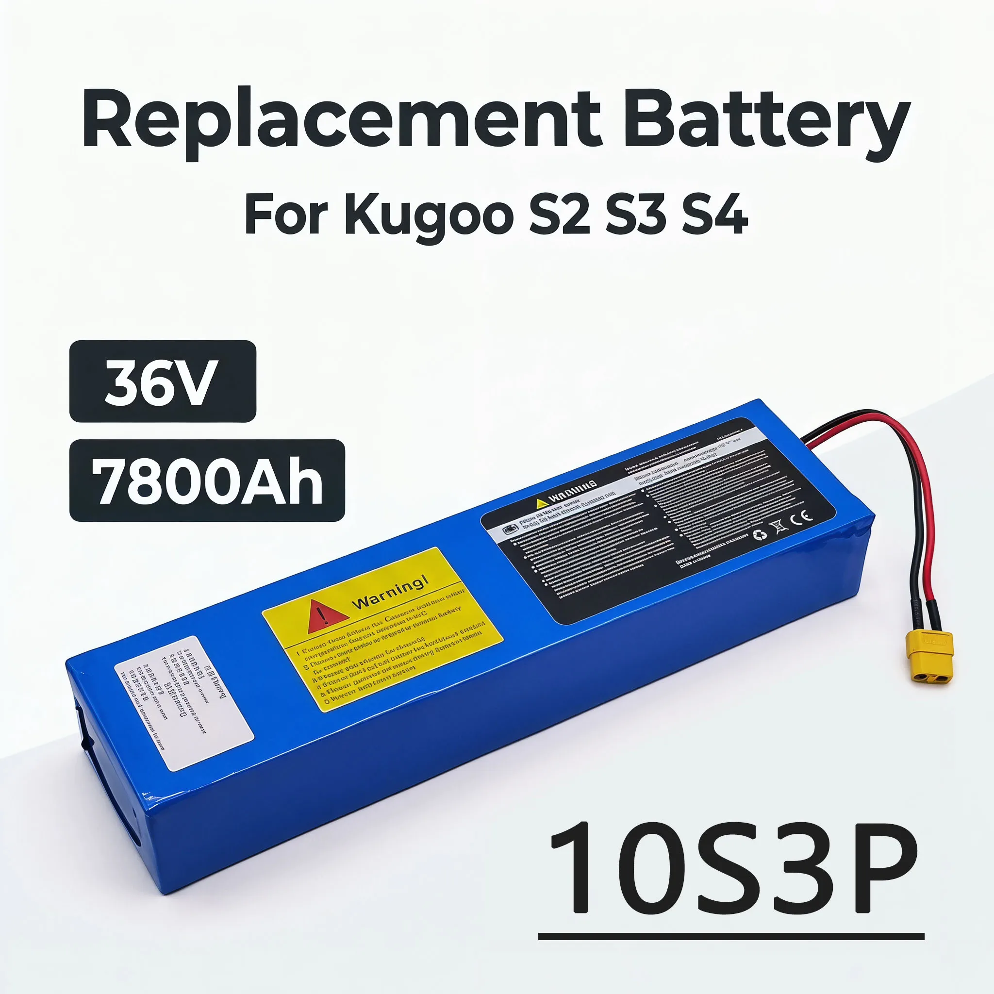 Powerful 36V 7800mAh 10S3P 18650 Battery Pack with BMS for Kugoo S2/S3/S4 Electric Scooter
Powerful 36V 7800mAh 10S3P 18650 Battery Pack with BMS for Kugoo S2/S3/S4 Electric Scooter