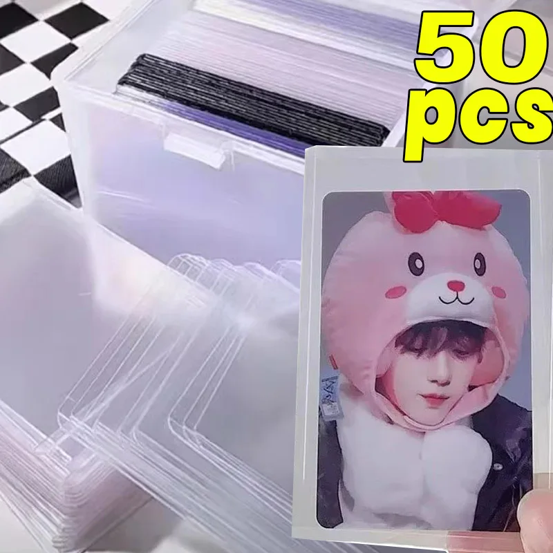 50PCS Transparent Card Sleeves TopLoaders PVC Hard Plastic Star Photo Game Cards Holder Cover for Collectible Trading Cards
50PCS Transparent Card Sleeves TopLoaders PVC Hard Plastic Star Photo Game Cards Holder Cover for Collectible Trading Cards