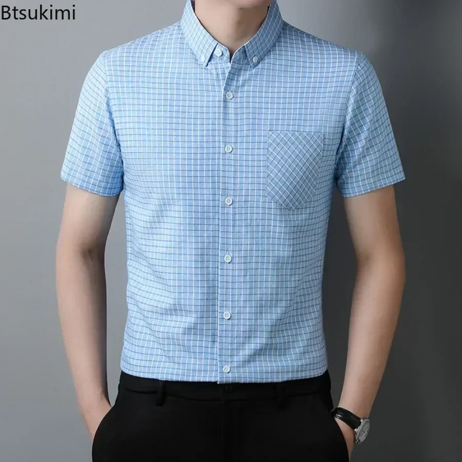 2025 Men's Summer Short Sleeve Plaid Printed Shirts Formal Business Party Turn-down Collar Single Breasted Shirts Tops for Men
2025 Men's Summer Short Sleeve Plaid Printed Shirts Formal Business Party Turn-down Collar Single Breasted Shirts Tops for Men