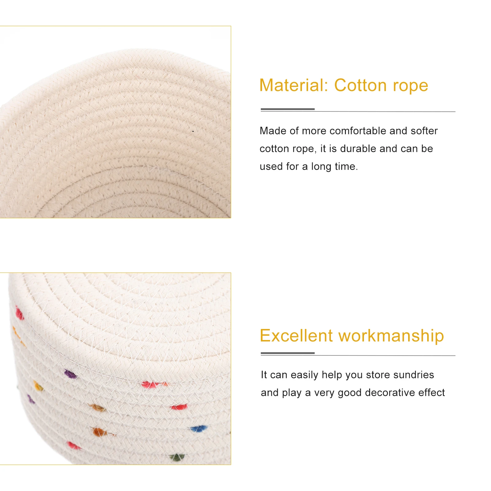 Storage Basket Woven Baskets for Table Small Rope Household Products Organizing Cotton Desk
Storage Basket Woven Baskets for Table Small Rope Household Products Organizing Cotton Desk