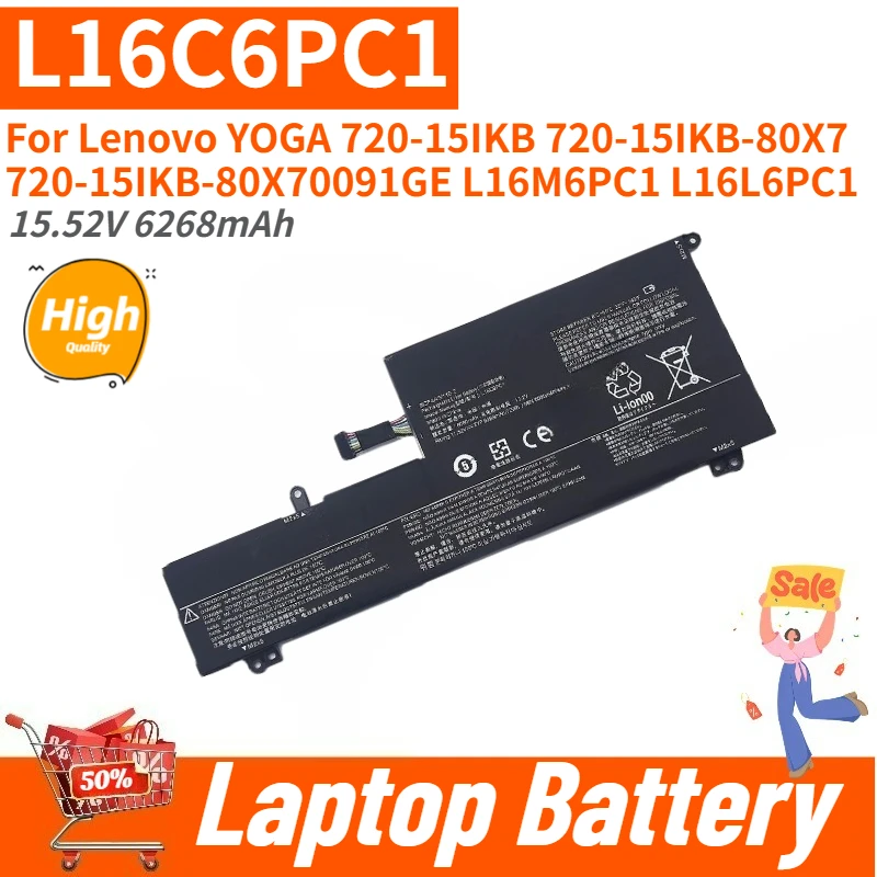 New L16C6PC1 High Quality Laptop Battery 15.52V 6268mAh for Lenovo YOGA 720-15IKB-80X7 720-15IKB-80X70091GE 720-15IKB L16L6PC1
New L16C6PC1 High Quality Laptop Battery 15.52V 6268mAh for Lenovo YOGA 720-15IKB-80X7 720-15IKB-80X70091GE 720-15IKB L16L6PC1