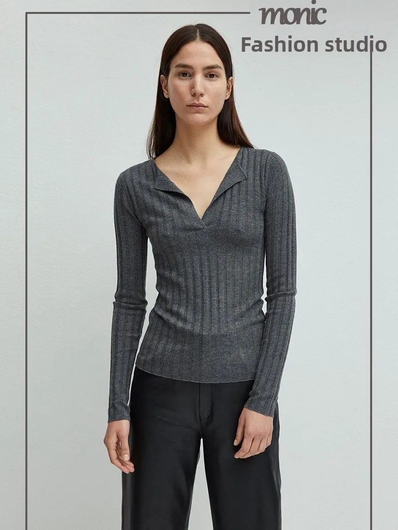 Женский облегающий шерстяной вязаный свитер с V-образным вырезом и длинными рукавами, базовый слой, осенне-зимний, простой, модный, мягкий, теплый, цветной
Женский облегающий шерстяной вязаный свитер с V-образным вырезом и длинными рукавами, базовый слой, осенне-зимний, простой, модный, мягкий, теплый, цветной