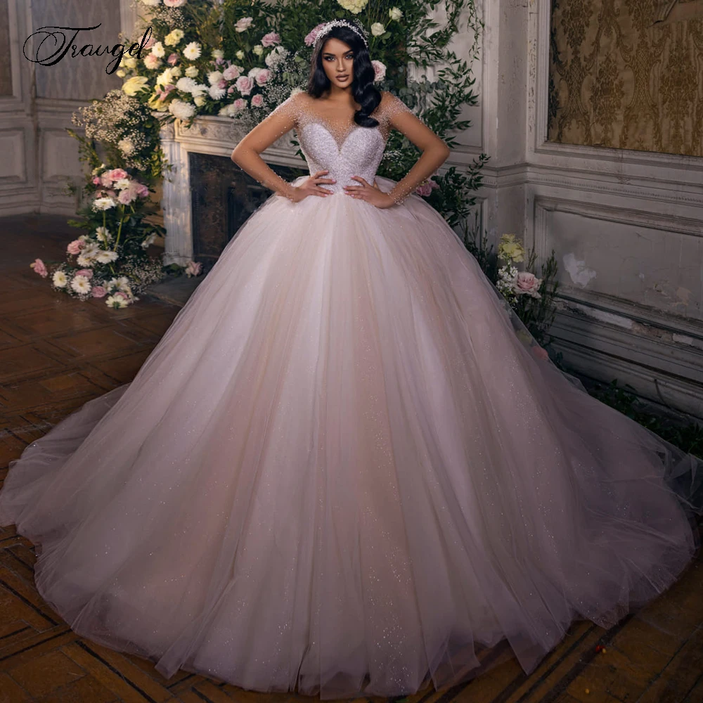 Traugel Ball Gown Glitter Wedding Dresses Sweetheart Long Sleeve Vestido De Novia Lace Beaded Graceful Chic Robe De Mariee
Traugel Ball Gown Glitter Wedding Dresses Sweetheart Long Sleeve Vestido De Novia Lace Beaded Graceful Chic Robe De Mariee