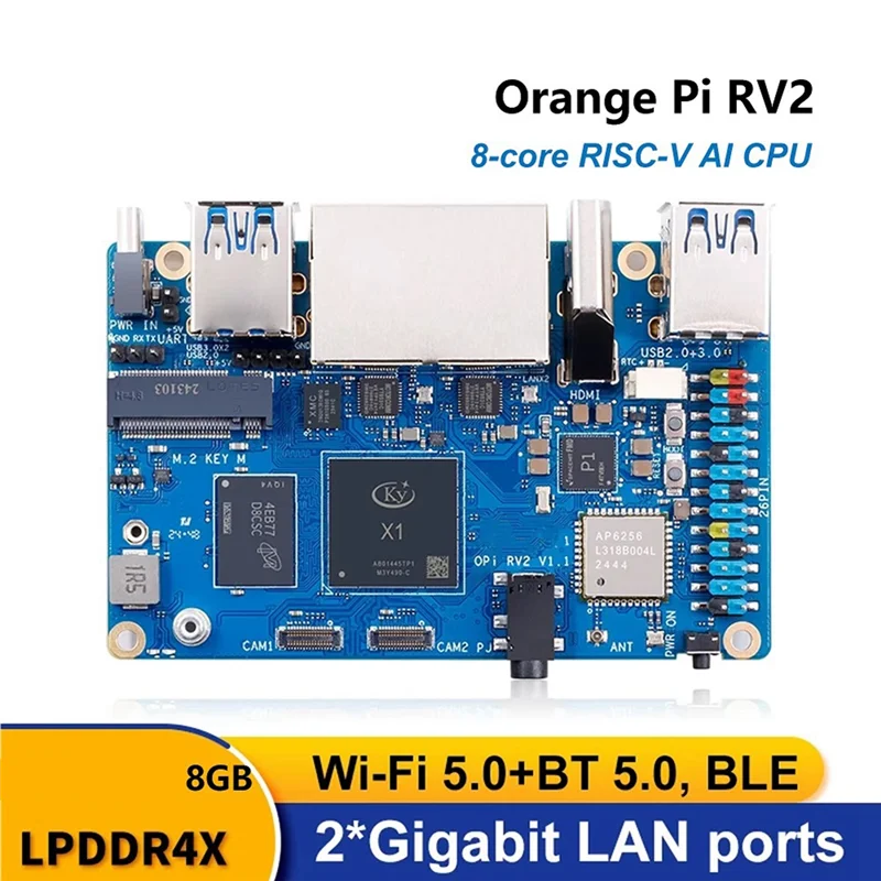 A97I-For Orangepi RV2 RISC-V AI CPU Development Board Wifi+BT5.0 Gigabit Ethernet SBC
A97I-For Orangepi RV2 RISC-V AI CPU Development Board Wifi+BT5.0 Gigabit Ethernet SBC