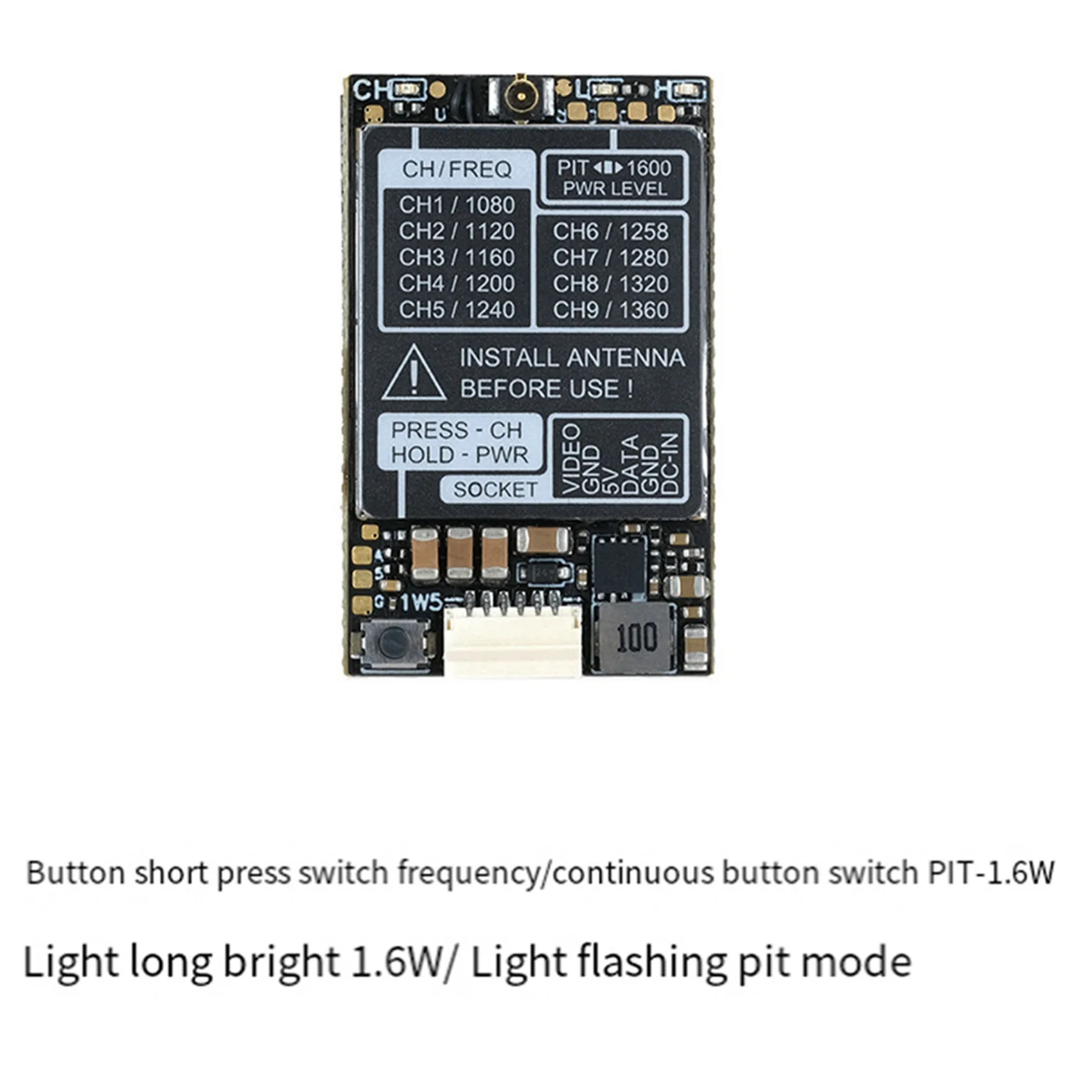 ABUM-2X FPV Receiver 1.3G 1.6W Lmage Transmission Module + Antenna For FPV RC Drone Parts
ABUM-2X FPV Receiver 1.3G 1.6W Lmage Transmission Module + Antenna For FPV RC Drone Parts