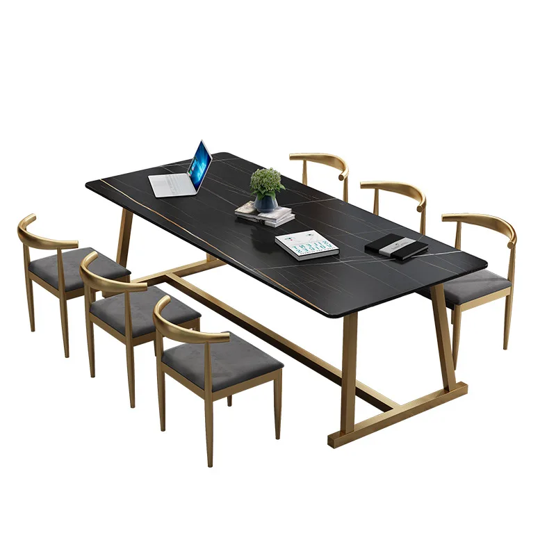 Italian simple rock slab conference table, small studio staff negotiation table and chair combination, long office training tabl
Italian simple rock slab conference table, small studio staff negotiation table and chair combination, long office training tabl