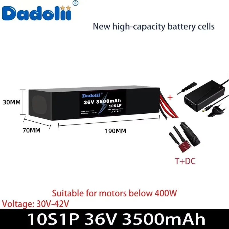 10S1P36V7Ah brand new battery pack with 1200 charges and continuous discharge of 10A, suitable for scooters 
10S1P36V7Ah brand new battery pack with 1200 charges and continuous discharge of 10A, suitable for scooters