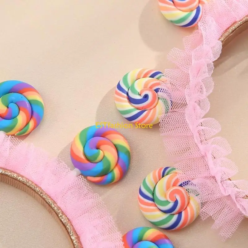 Y5GC Children Day Pleated Lace Lollipop Headband Girls Boys Amusement Park Hairband
Y5GC Children Day Pleated Lace Lollipop Headband Girls Boys Amusement Park Hairband
