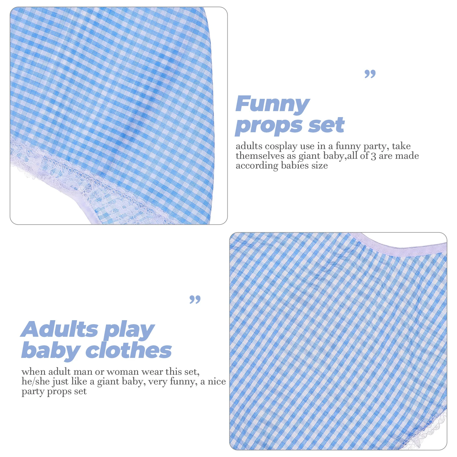 3 pcs Baby Pacifier Bib Hat Set Fashion Chic Reusable Washable Adult Cosplay Funny Party Props Kids Accessories
3 pcs Baby Pacifier Bib Hat Set Fashion Chic Reusable Washable Adult Cosplay Funny Party Props Kids Accessories