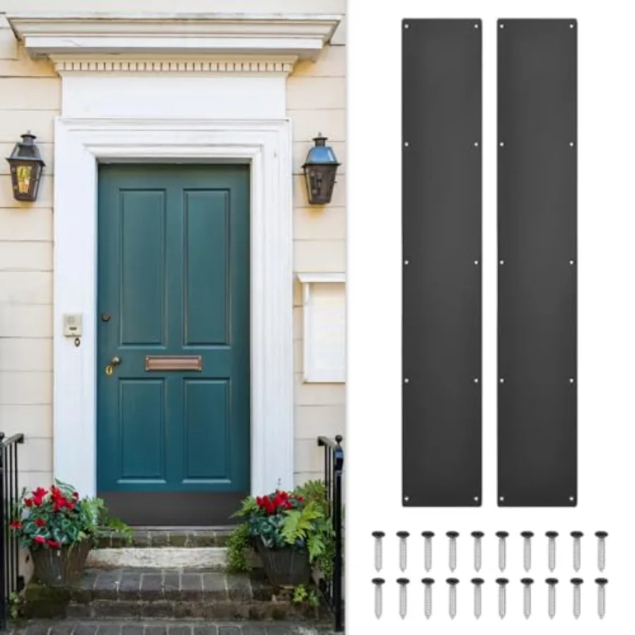 ucell 2pcs Door Kick Plate, Aluminum Kick Plate Door Plate, 1.5mm 1/1 ch Thickness, for Eterior Front Door or Back Door
ucell 2pcs Door Kick Plate, Aluminum Kick Plate Door Plate, 1.5mm 1/1 ch Thickness, for Eterior Front Door or Back Door