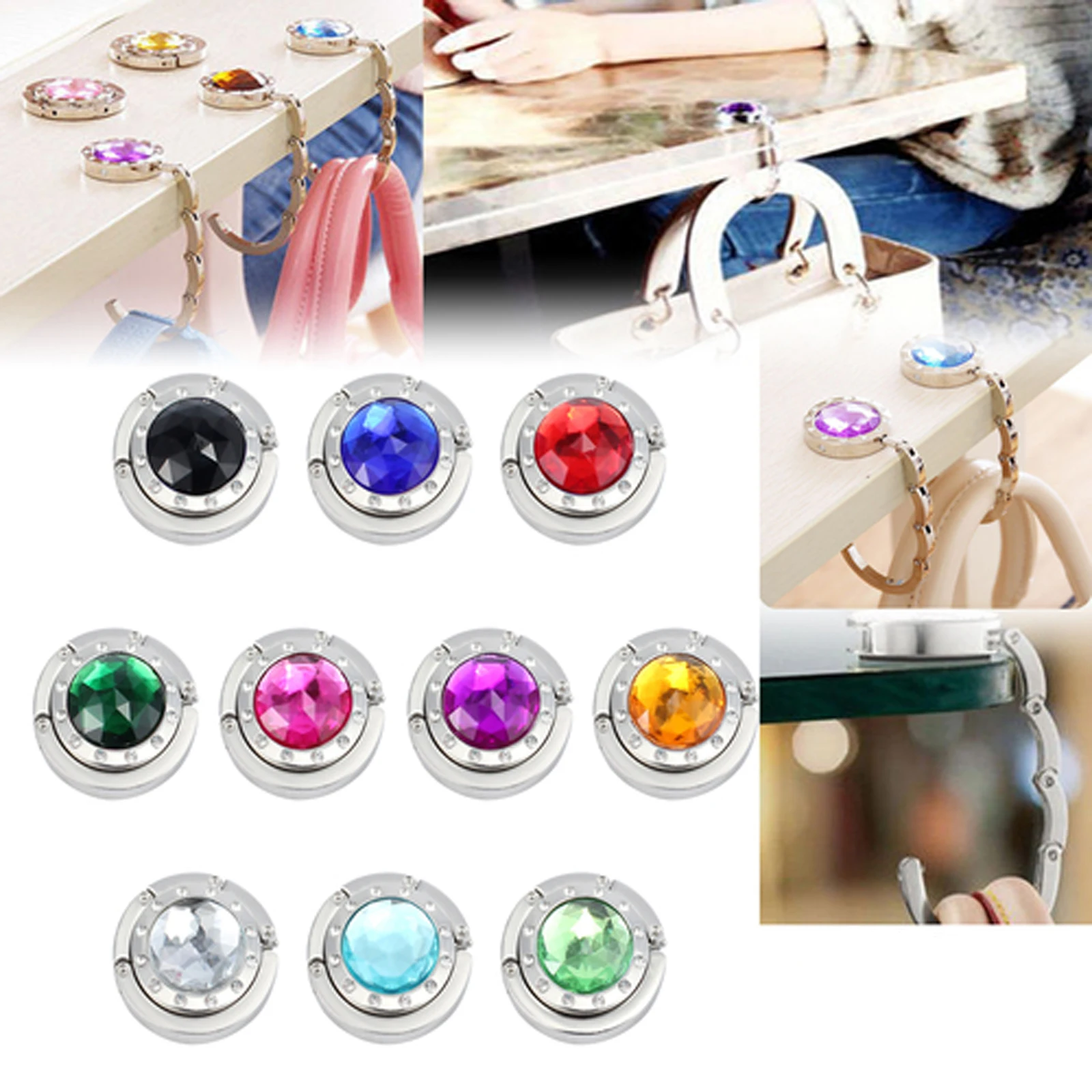 10 Crystal Rhinestone Handbag Hook Purse Desk Holder Wedding Table Decor Glitter Hanger Kit
10 Crystal Rhinestone Handbag Hook Purse Desk Holder Wedding Table Decor Glitter Hanger Kit