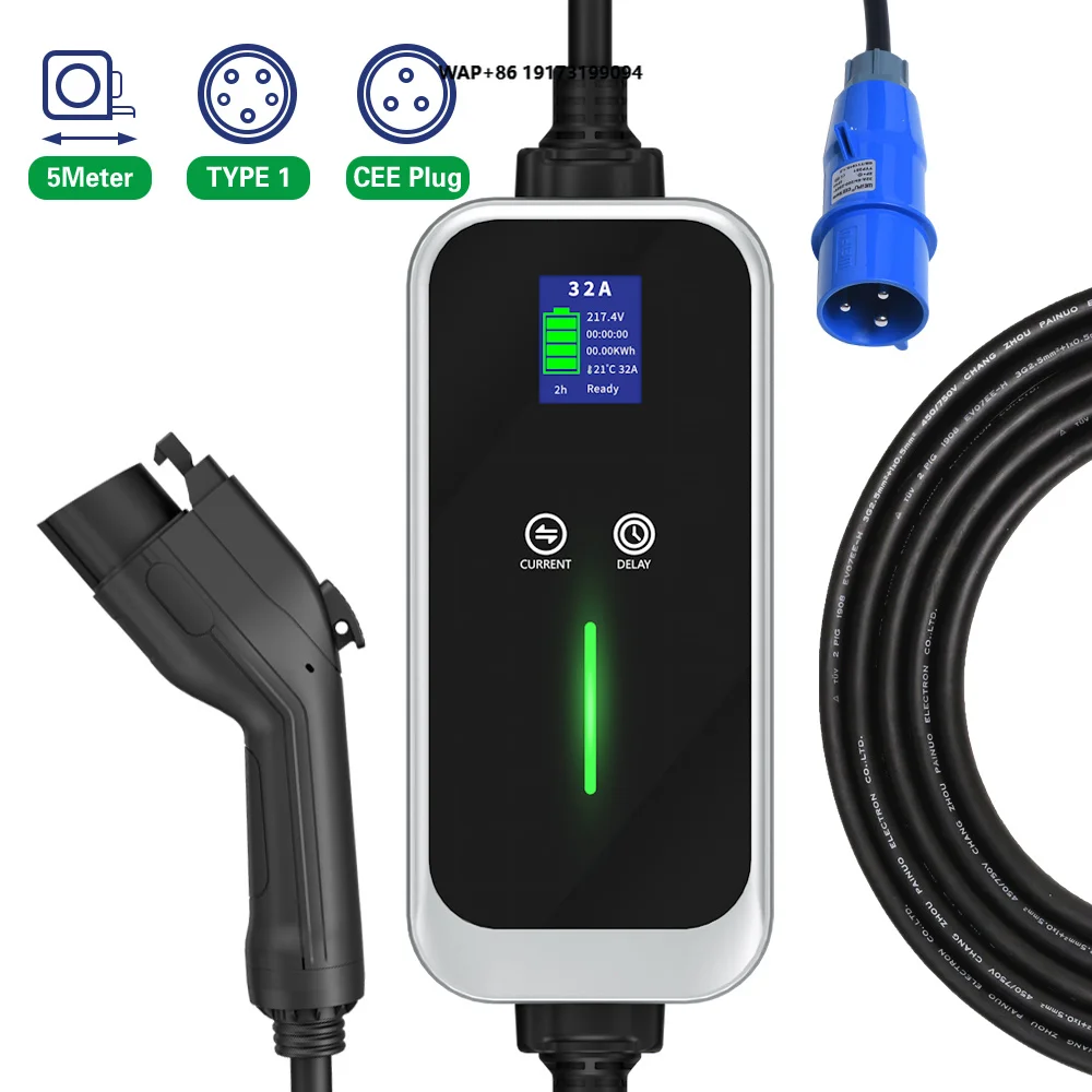 Type1 Type 2 Plug 32A 7KW Portable Electric Vehicle Ev Charging Station with 5M Cable
Type1 Type 2 Plug 32A 7KW Portable Electric Vehicle Ev Charging Station with 5M Cable