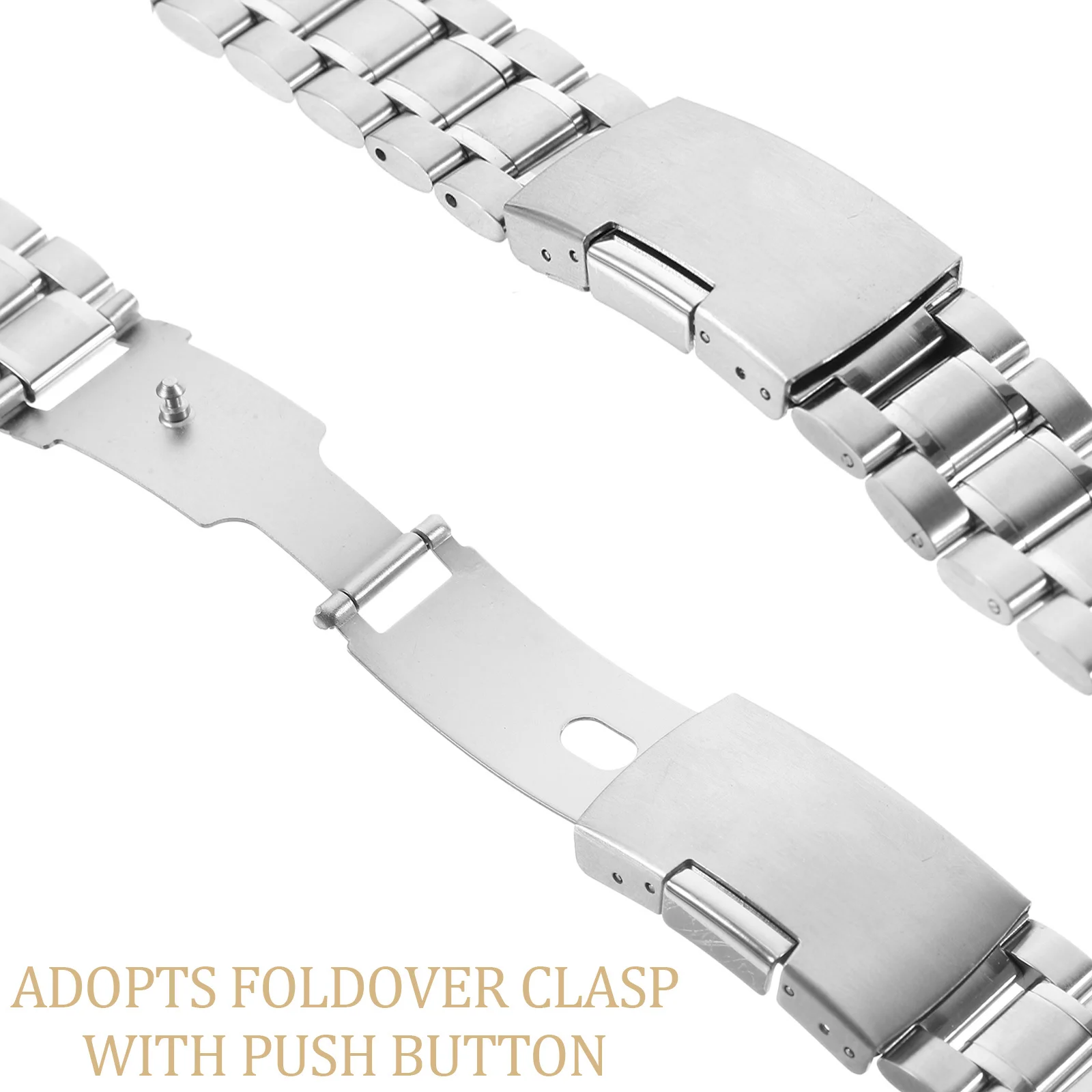 4Pcs Stainless Steel Watch Band 20Mm Wide Curved End Solid Links Bracelet with Foldover Clasp for Replacement Silver 175Mm
4Pcs Stainless Steel Watch Band 20Mm Wide Curved End Solid Links Bracelet with Foldover Clasp for Replacement Silver 175Mm