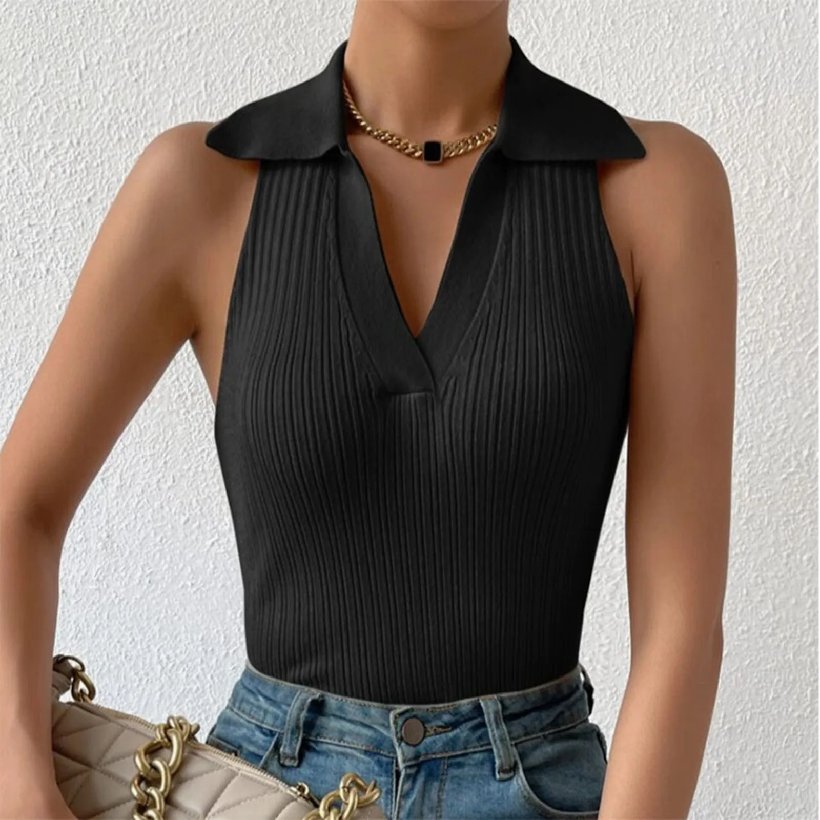 Women Crop Tops Vest Breathable Anti-Sweat Sleeveless Push Up POLO Shirt Outfit Solid Color Sexy Slim Suspender Knitted Sweater
Women Crop Tops Vest Breathable Anti-Sweat Sleeveless Push Up POLO Shirt Outfit Solid Color Sexy Slim Suspender Knitted Sweater