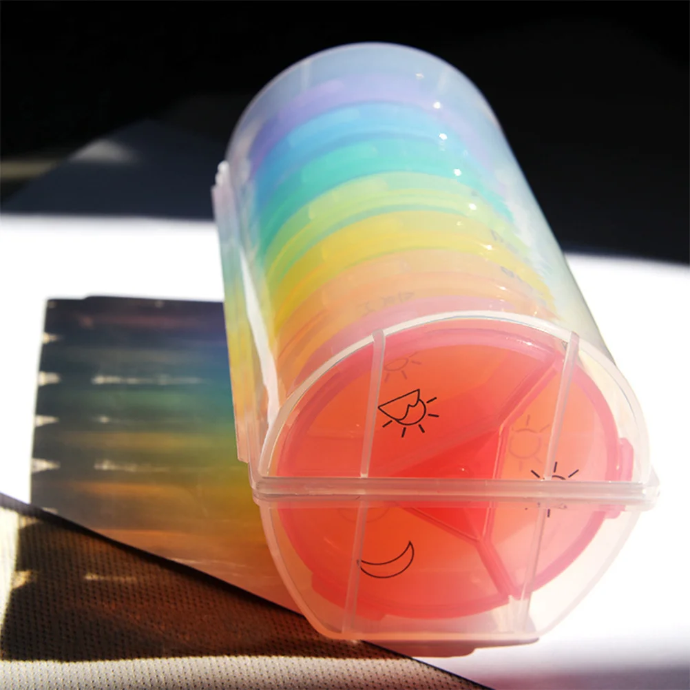 21-совки Радужная мини-коробка для таблеток, органайзер, портативный футляр для лекарств, дорожный диспенсер для хранения витаминов, держатель
21-совки Радужная мини-коробка для таблеток, органайзер, портативный футляр для лекарств, дорожный диспенсер для хранения витаминов, держатель