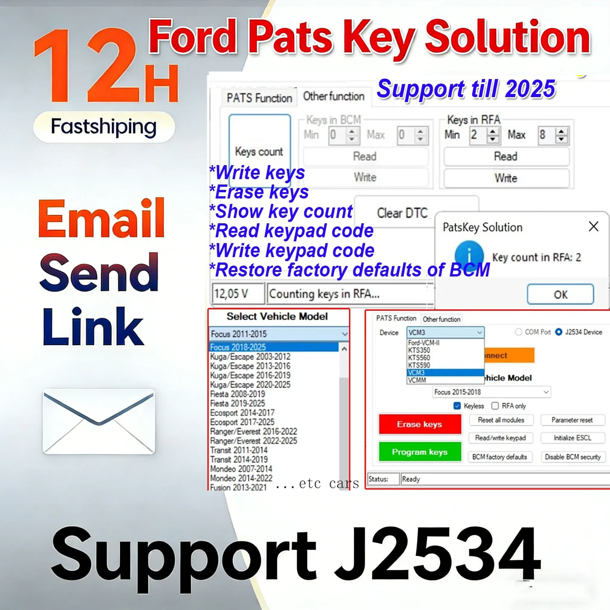 Для Ford Pats Key Solution Поддержка ключей Till 2025 Patskey Show Счет ключей Стирание клавиш для чтения/записи Код клавиатуры Смми Поддержка BCM J2534
Для Ford Pats Key Solution Поддержка ключей Till 2025 Patskey Show Счет ключей Стирание клавиш для чтения/записи Код клавиатуры Смми Поддержка BCM J2534
