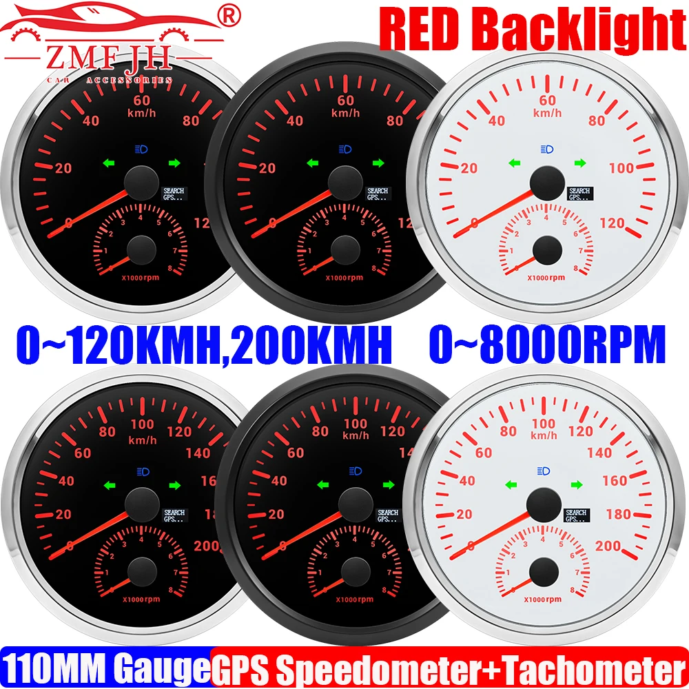 ZMFJH Красный свет, датчик 110 мм, 0-120 км/ч, 0-200 км/ч, GPS-спидометр + тахометр, 8000 об/мин с дальним светом, ODO, автомобиль, лодка
ZMFJH Красный свет, датчик 110 мм, 0-120 км/ч, 0-200 км/ч, GPS-спидометр + тахометр, 8000 об/мин с дальним светом, ODO, автомобиль, лодка
