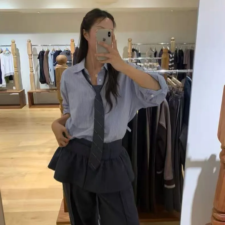 Облегающий крой в полоску Long Sve irt с застежкой на талии, повседневный женский топ премиум-класса Faion для колледжа, белый irt
Облегающий крой в полоску Long Sve irt с застежкой на талии, повседневный женский топ премиум-класса Faion для колледжа, белый irt