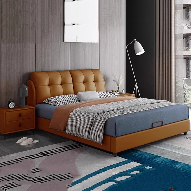 Soft Orange Double Bed Nordic Wedding High End Room Double Bed Master Luxury Camas Moderrnas Inteligentes Bedroom Furniture
Soft Orange Double Bed Nordic Wedding High End Room Double Bed Master Luxury Camas Moderrnas Inteligentes Bedroom Furniture