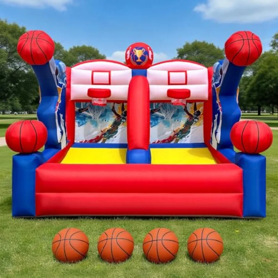 Inflatable Basketball Hoop Shoot Game for outdoor parties, sports events, backyard play; PVC material, blue and orange; quick i
Inflatable Basketball Hoop Shoot Game for outdoor parties, sports events, backyard play; PVC material, blue and orange; quick i