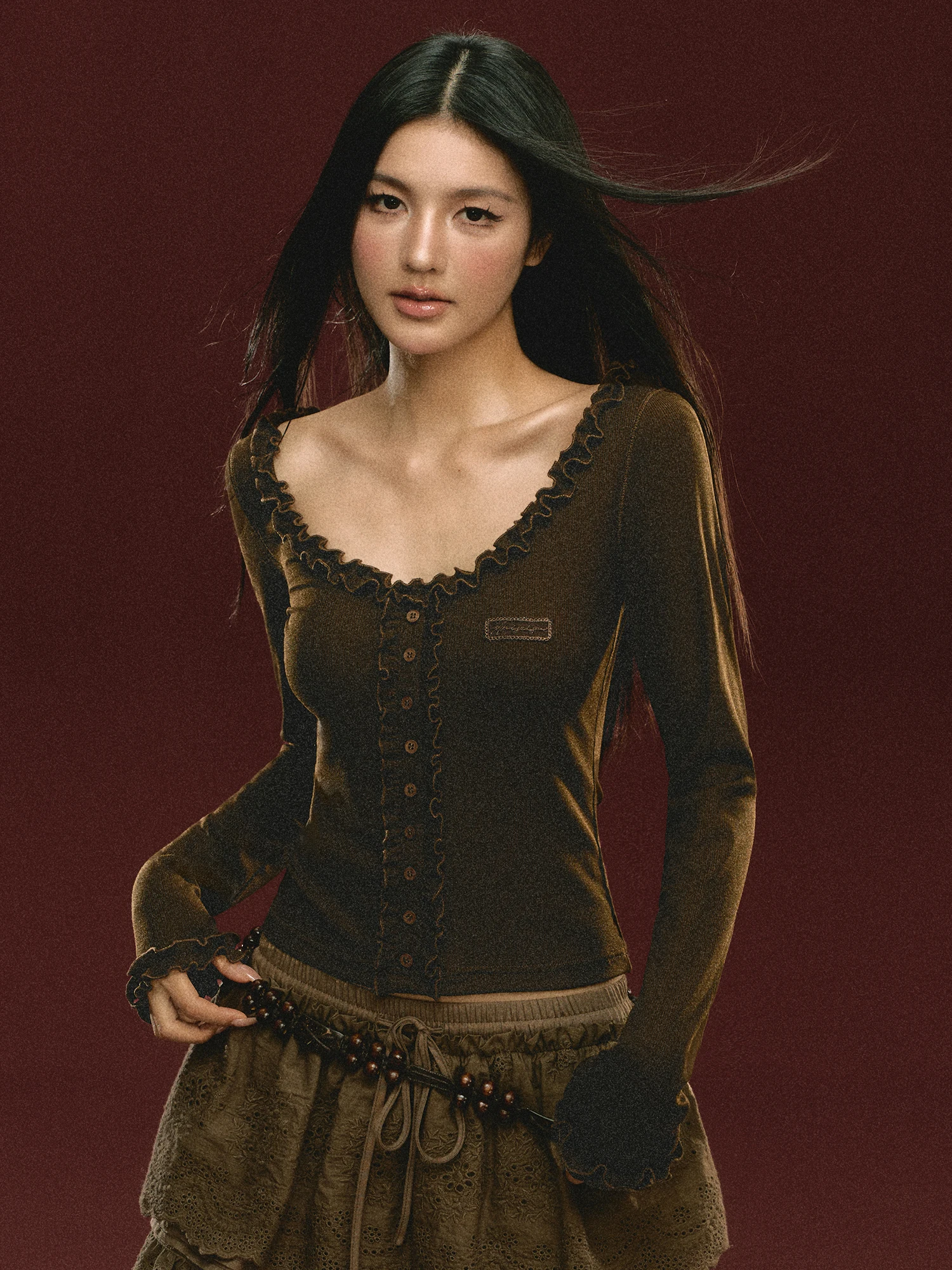 Ariseism American Retro Long Sve Women's T-irt Inner Wear Base irt Rellswell ape Daily Low Waist Slim Fit
Ariseism American Retro Long Sve Women's T-irt Inner Wear Base irt Rellswell ape Daily Low Waist Slim Fit