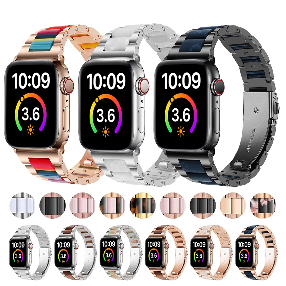 Bracelet For iWatch Serie 8 41mm 45mm 7 6 SE 5 4 Stainless Steel Resin Strap For Apple Watch Ultra 49mm Band 40mm 44mm Wristband
Bracelet For iWatch Serie 8 41mm 45mm 7 6 SE 5 4 Stainless Steel Resin Strap For Apple Watch Ultra 49mm Band 40mm 44mm Wristband