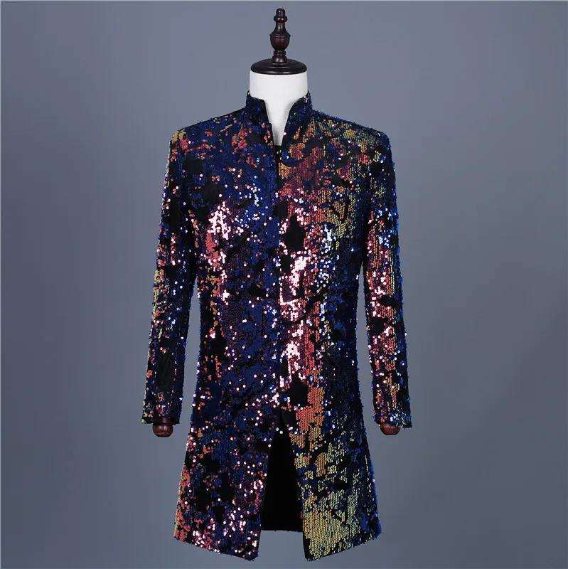 Luxury Oversiz Long Gradient Sequin Jacket Men Stand Collar Fashion Magician Host Stage Male Singer Dress Suit Coat Men Clothes
Luxury Oversiz Long Gradient Sequin Jacket Men Stand Collar Fashion Magician Host Stage Male Singer Dress Suit Coat Men Clothes