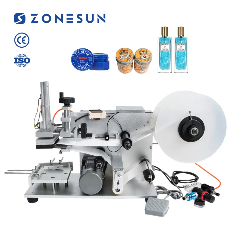 ZONESUN TB-60 Tabletop Semi Automatic Round Bottle Labeling Machine Adhesive Sticker Glass Jar Plastic Flat Labeling Machine
ZONESUN TB-60 Tabletop Semi Automatic Round Bottle Labeling Machine Adhesive Sticker Glass Jar Plastic Flat Labeling Machine