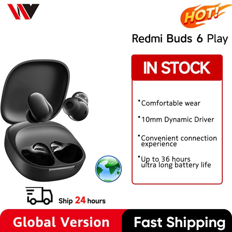 Global Version Redmi buds 6 Play Earphone 10mm Dynamic Driver AI noise cancellation for calls Bluetooth 5.4 TWS Headphone
Global Version Redmi buds 6 Play Earphone 10mm Dynamic Driver AI noise cancellation for calls Bluetooth 5.4 TWS Headphone