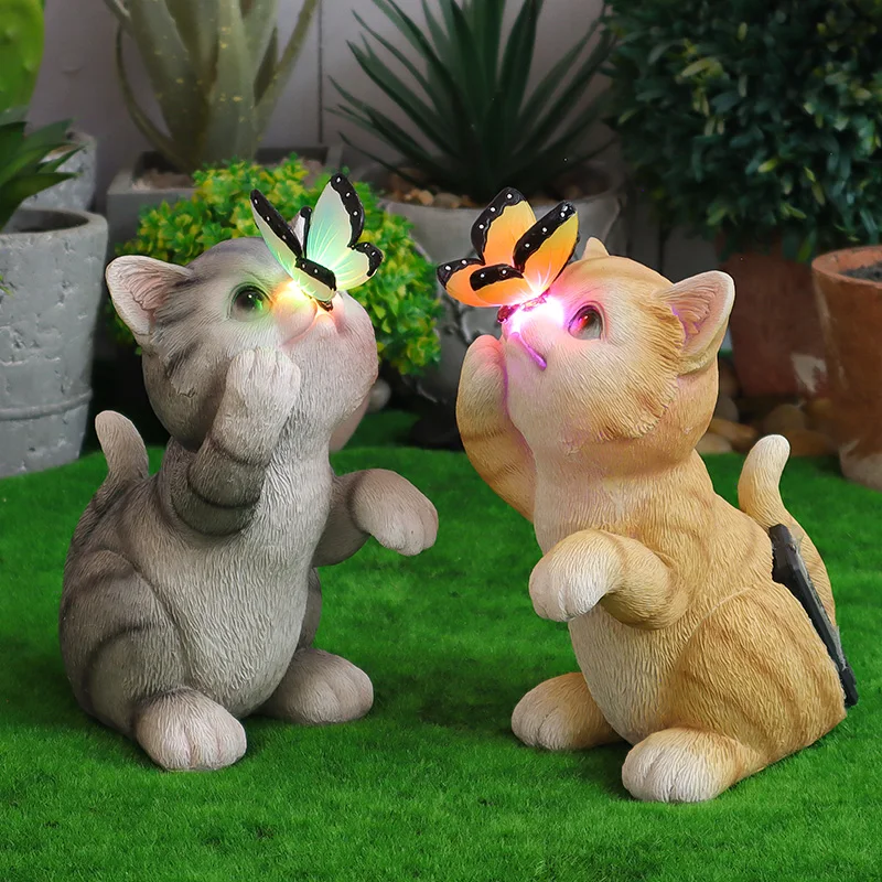 Garden Cat Statue Butterfly Solar Light Painted Lifelike Creative Decor Ornament for Outdoor Lawn Pathway Fairy Garden Yard
Garden Cat Statue Butterfly Solar Light Painted Lifelike Creative Decor Ornament for Outdoor Lawn Pathway Fairy Garden Yard