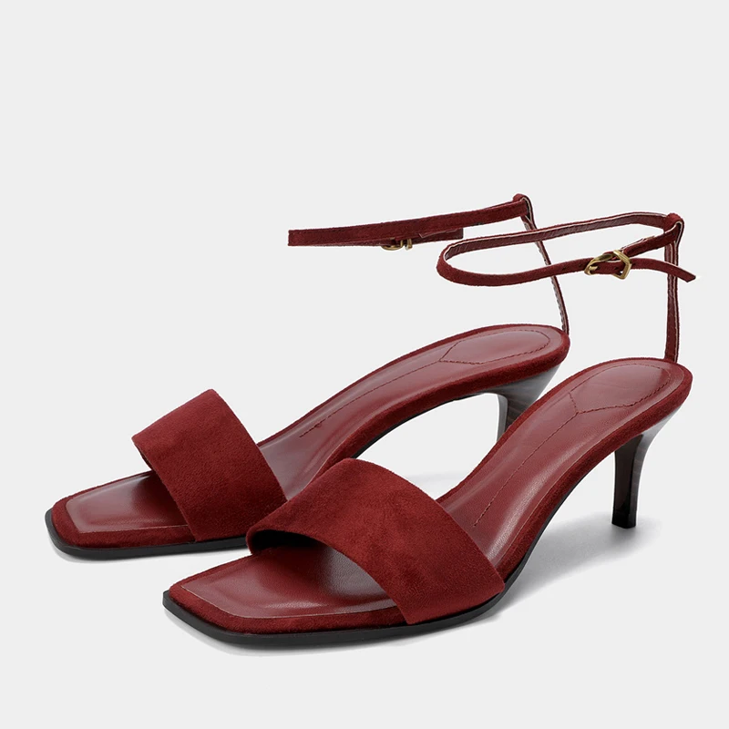Sexy Open Toe Heeled Sandals Women Suede Square Toe Ankle Strap Elegant Heels Summer Comfortable Designer Dress Shoes for Ladies
Sexy Open Toe Heeled Sandals Women Suede Square Toe Ankle Strap Elegant Heels Summer Comfortable Designer Dress Shoes for Ladies