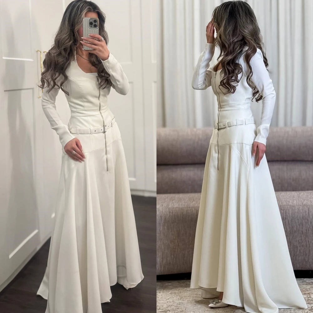 Customized Soft White Jersey Evening Dress Exquisite Long Sleeves Prom Dresses Luxury Sweep Train Special Occasion Gowns
Customized Soft White Jersey Evening Dress Exquisite Long Sleeves Prom Dresses Luxury Sweep Train Special Occasion Gowns
