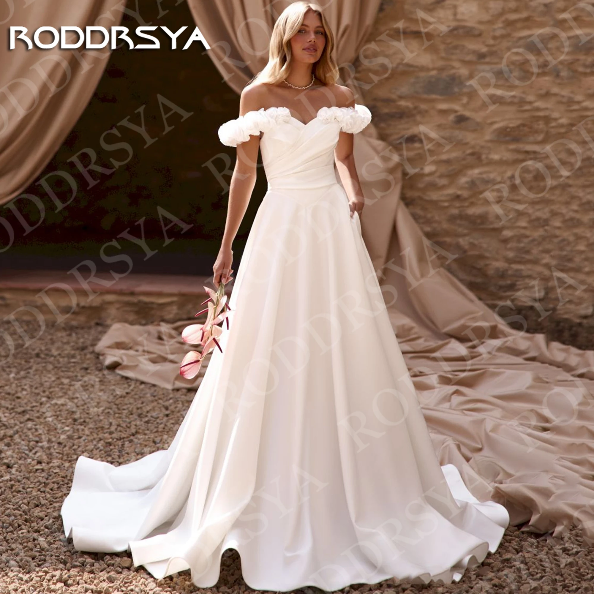 RODDRSYA A Line Wedding Dress Elegant Simple Satin 3D Floral Off Shoulder Bridal Dresses Sweetheart Customized robe mariée 2026
RODDRSYA A Line Wedding Dress Elegant Simple Satin 3D Floral Off Shoulder Bridal Dresses Sweetheart Customized robe mariée 2026