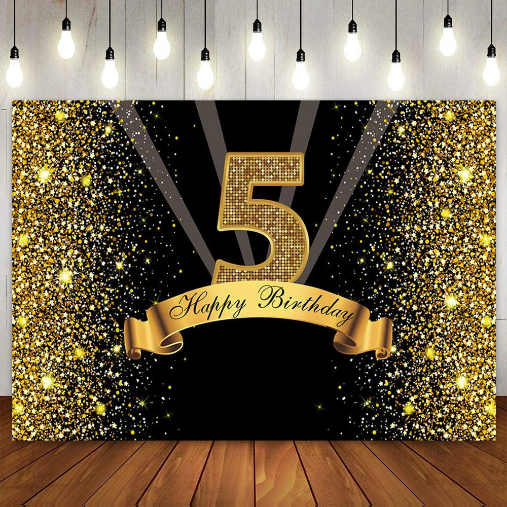 Happy 5th Birthday Party Decoration Backdrop Black and Gold Stars Photo Photography Background for Kids Boys Girls 5 Years Old
Happy 5th Birthday Party Decoration Backdrop Black and Gold Stars Photo Photography Background for Kids Boys Girls 5 Years Old