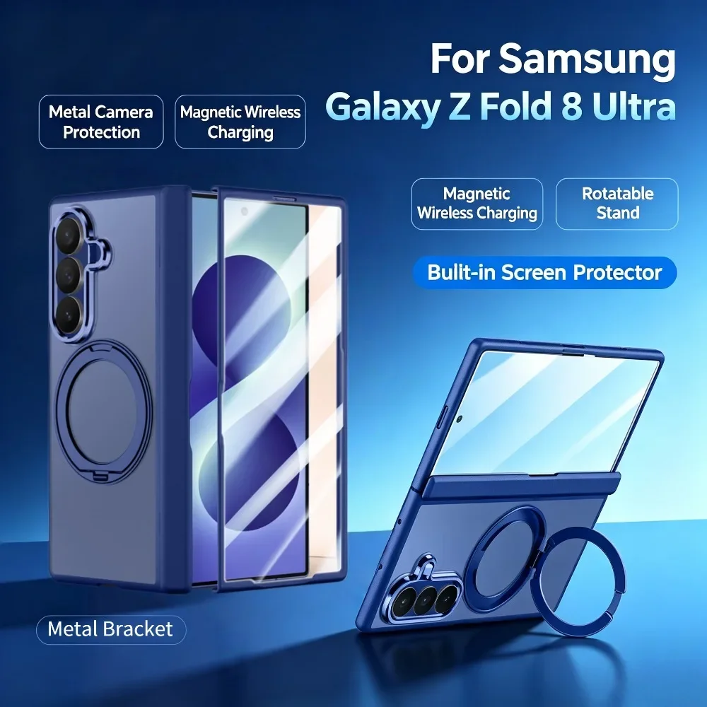Matte Clear Metal Magnetic Stand Holder Case for Samsung Galaxy Z Fold 8 Ultra 7 for Magsafe Wireless Charging Screen Film Cover
Matte Clear Metal Magnetic Stand Holder Case for Samsung Galaxy Z Fold 8 Ultra 7 for Magsafe Wireless Charging Screen Film Cover
