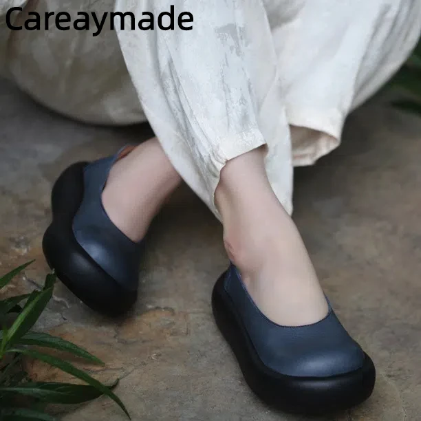 Careaymade-Genuine wider toe Leather women's shoes,Head layer cowhide round head single shoe women casual soft thick sole shoes
Careaymade-Genuine wider toe Leather women's shoes,Head layer cowhide round head single shoe women casual soft thick sole shoes