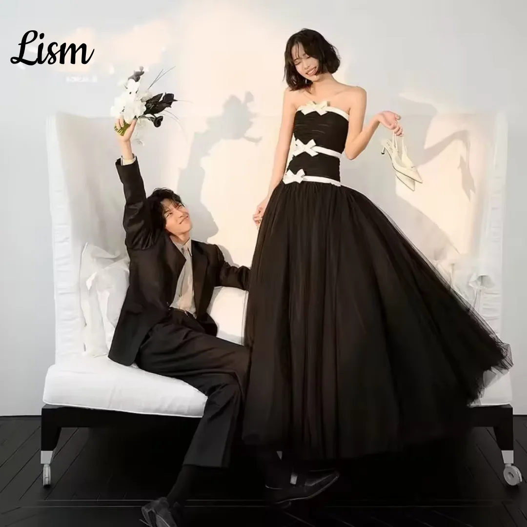 Lism Customized Black Contrast White Bow Wedding Dress Strapless Tulle A-Line Korea Photo shoot Bridal Reception Gown Pincess
Lism Customized Black Contrast White Bow Wedding Dress Strapless Tulle A-Line Korea Photo shoot Bridal Reception Gown Pincess