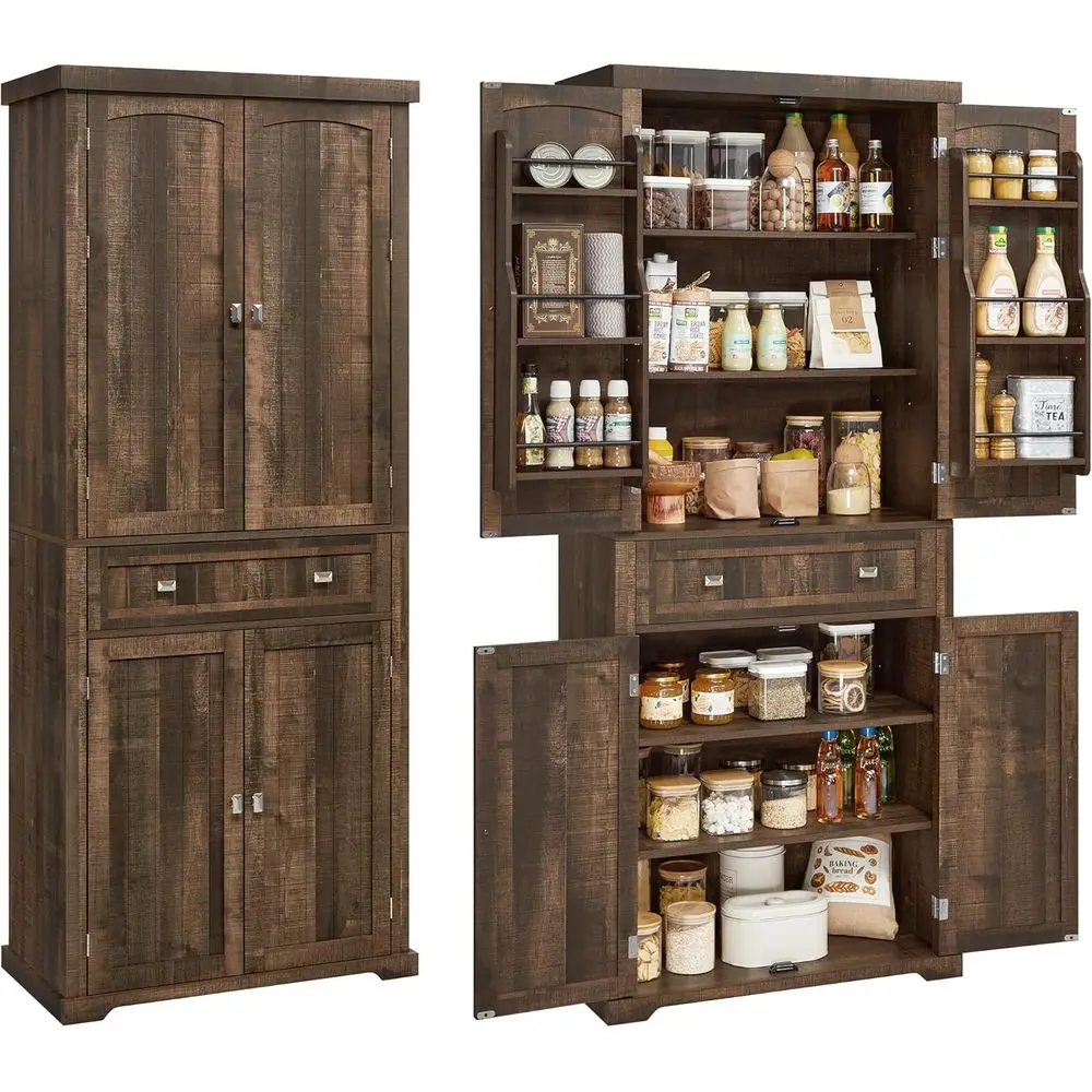 Freestanding Tall Storage Cabinet with Drawer and 6 Shelves, 15.7x30x71.7 Inches, Deep Brown for Living Room or Kitchen
Freestanding Tall Storage Cabinet with Drawer and 6 Shelves, 15.7x30x71.7 Inches, Deep Brown for Living Room or Kitchen
