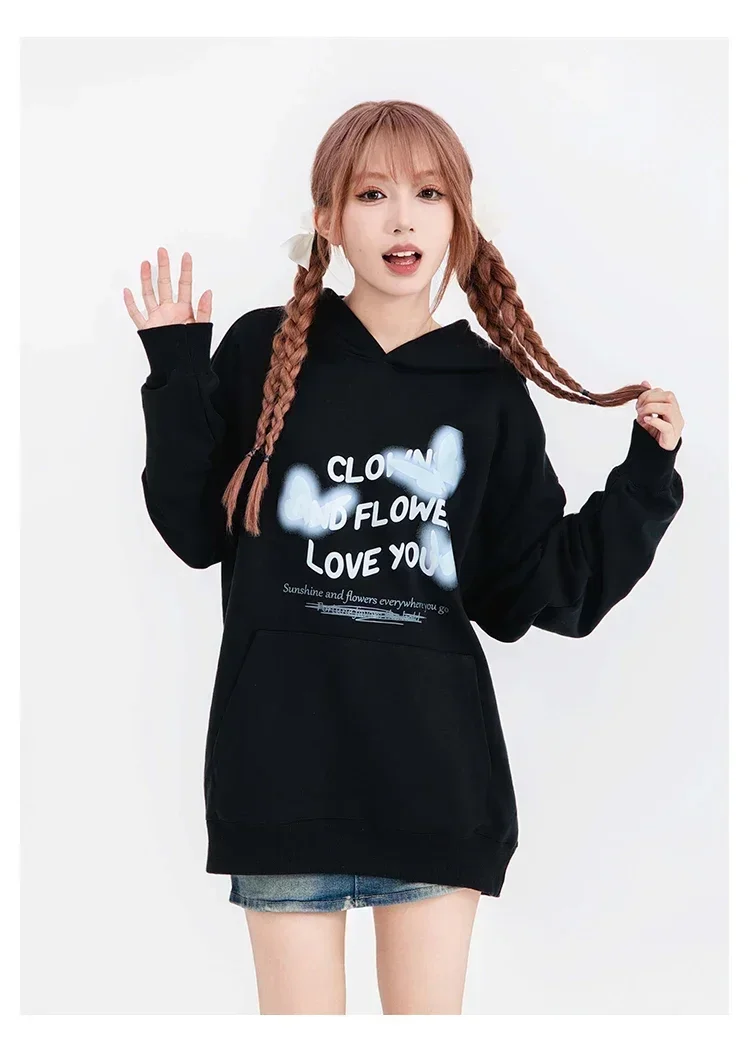 2024 autumn and winter new butterfly letter printed hoodie sweater trendy brand sweater loose casual pure cotton sweater
2024 autumn and winter new butterfly letter printed hoodie sweater trendy brand sweater loose casual pure cotton sweater