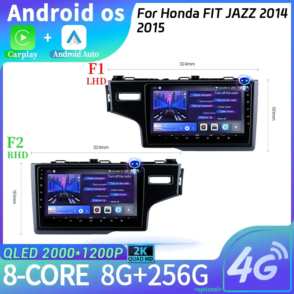 Android 14 для Honda FIT JAZZ 2014 2015 Беспроводной стерео головное устройство Carplay 2DIN Экран WIFI Автомобильное радио Мультимедийная навигация
Android 14 для Honda FIT JAZZ 2014 2015 Беспроводной стерео головное устройство Carplay 2DIN Экран WIFI Автомобильное радио Мультимедийная навигация